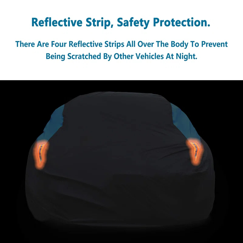 UNIVERSAL WINDOW SOLUTIONS Waterproof Car Cover All Weather Snowproof UV Protection Windproof Outdoor Full Car Cover, Universal Fit For Sedan (Fit Sedan Length 194-206 Inch)