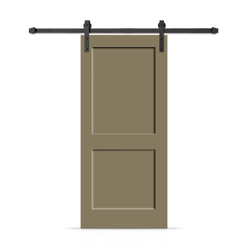 Calhome 2 Panel Shaker Painted Composite Modern Interior Sliding Barn Door with Hardware Kit
