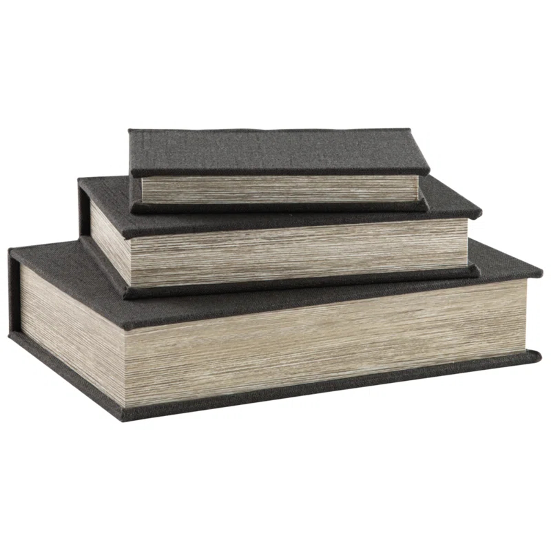 Kepir 3 Piece Fabric Book Box Set