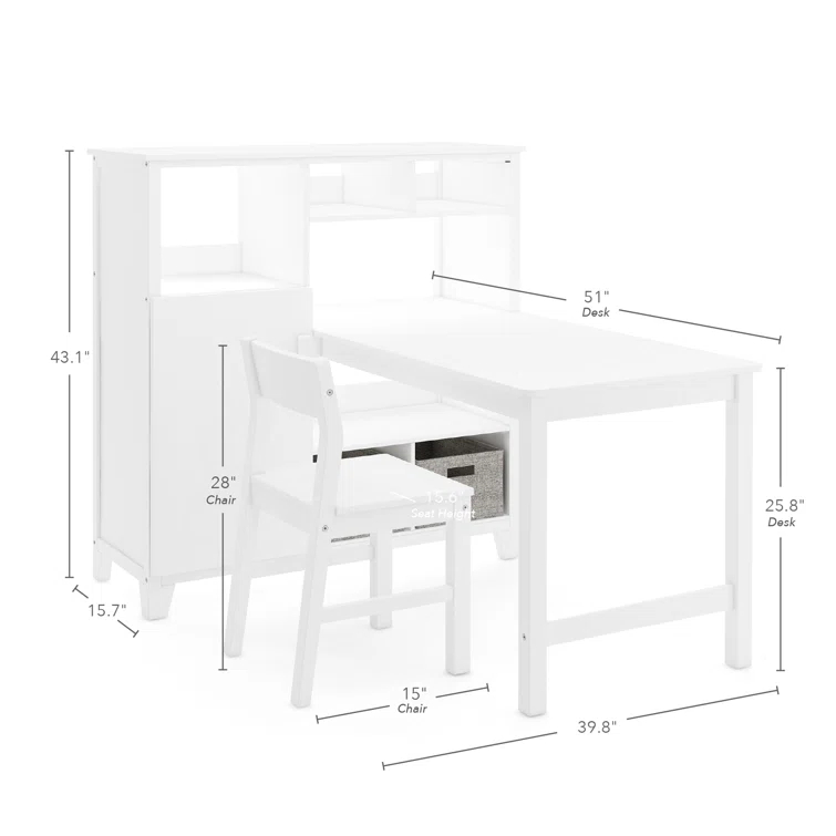 Martha Stewart Martha Stewart Living & Learning Kids Media System, Desk and Chair 43.1" H x 39.8" W