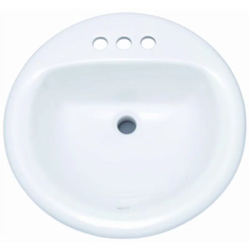 Proflo 19'' Vitreous China Circular Bathroom Sink with Overflow