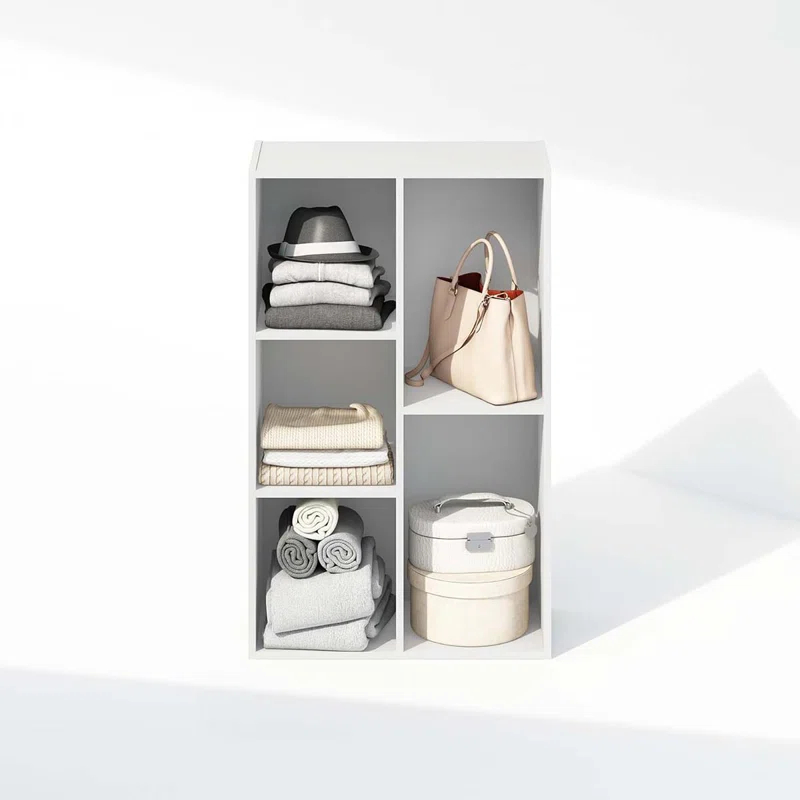 KINOFO 5-Cube Open Shelf Clothing & Closet Storage Organization, White