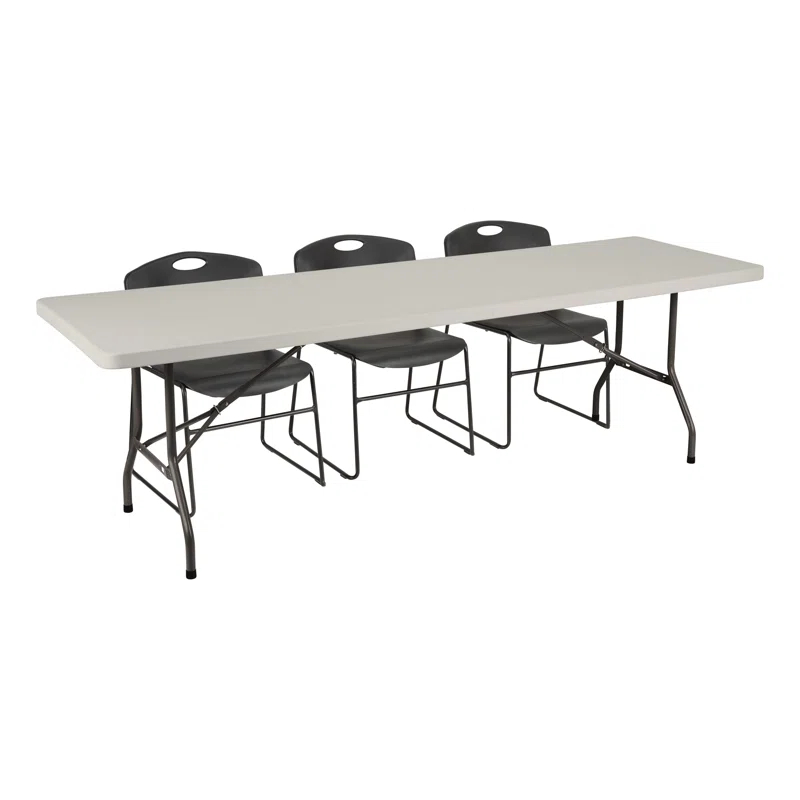 Rectangular Blow-Molded Plastic Indoor/Outdoor Folding Training Table