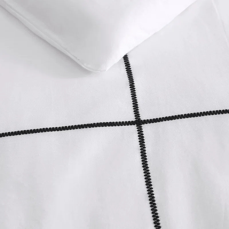 Vera Wang Zig Zag White Cotton Comforter Set