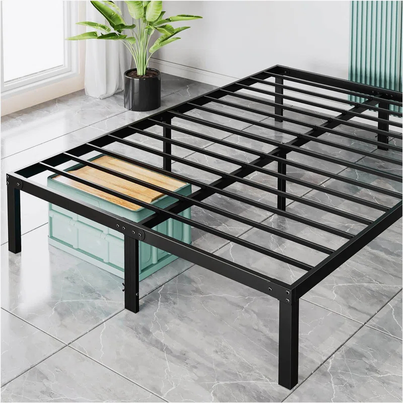 Ebern Designs Heavy Duty Metal Bed Frame with Sturdy Steel Slat Support