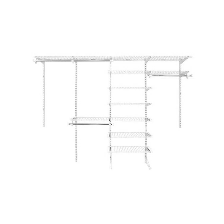 Rubbermaid Commercial Products Rubbermaid FastTrack 6 to 10 Ft Wide White Wire Closet Configuration Storage Kit