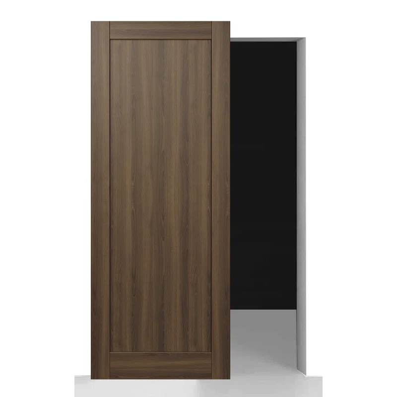 Belldinni Shaker 1 Panel Manufactured Wood Solid Core Sliding Hidden Barn Door Without Base Board with Installation Hardware Kit