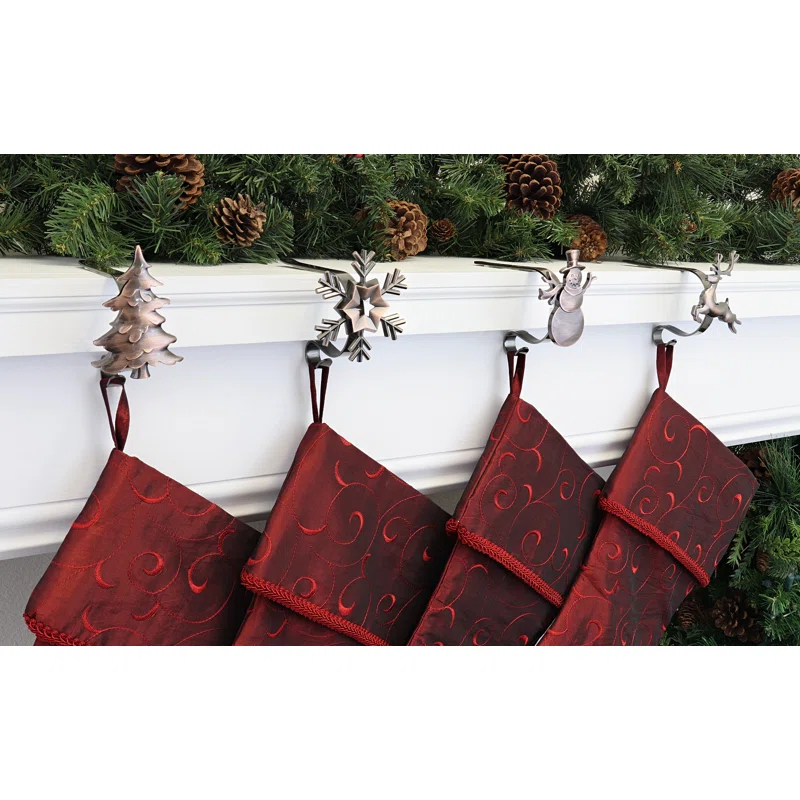 Haute Decor Original MantleClip 4 Piece Stocking Holder & Reviews | Wayfair