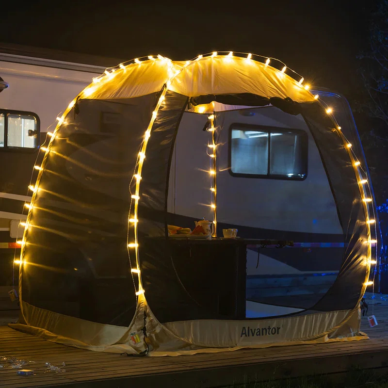 EighteenTek Fiberglass Patio Gazebo Pop Up with Screen Room Tents