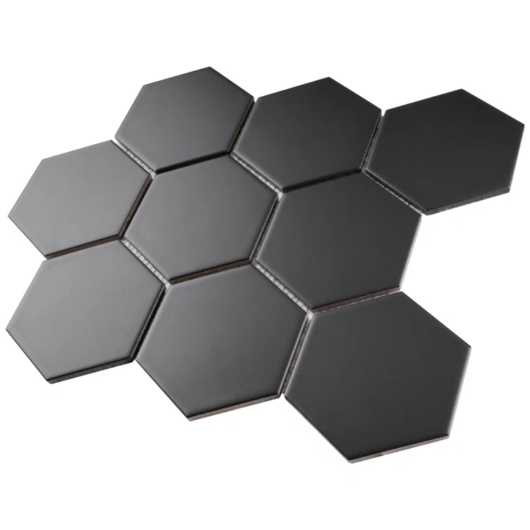Supreme Tile Porcetile 10.08 in. x 11.64 in. Honeycomb Matte Porcelain Mosaic Wall and Floor Tile