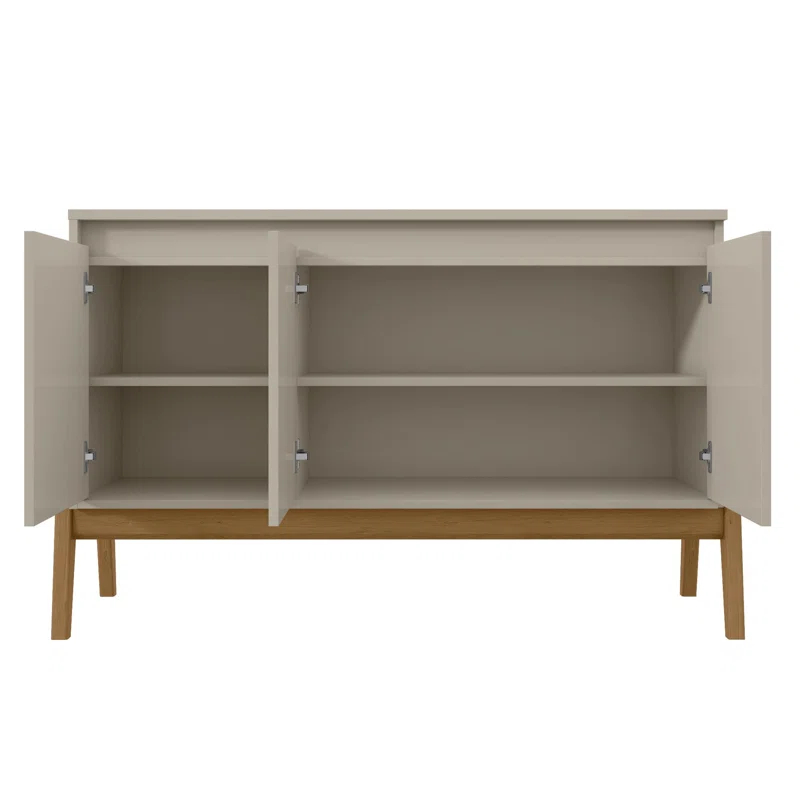 Manhattan Comfort Jernya 49" Sideboard with 4 Shelves in Greige