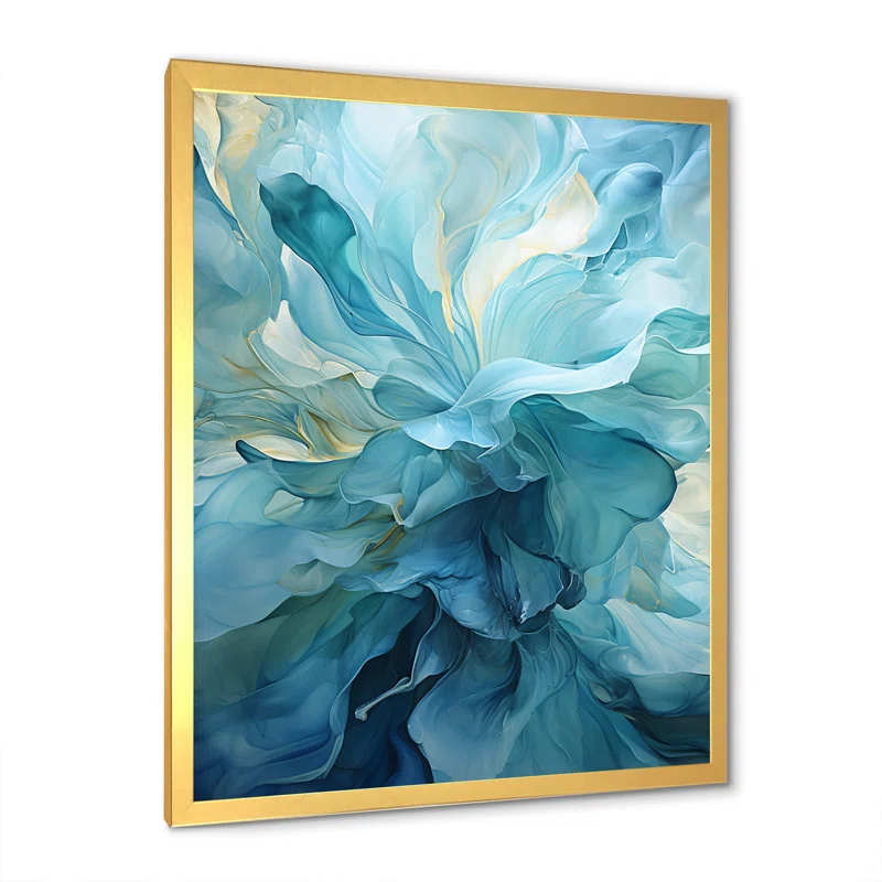Design Art Aqua Blue And White Serenity Swirl IV " Aqua Blue And White Serenity Swirl IV "