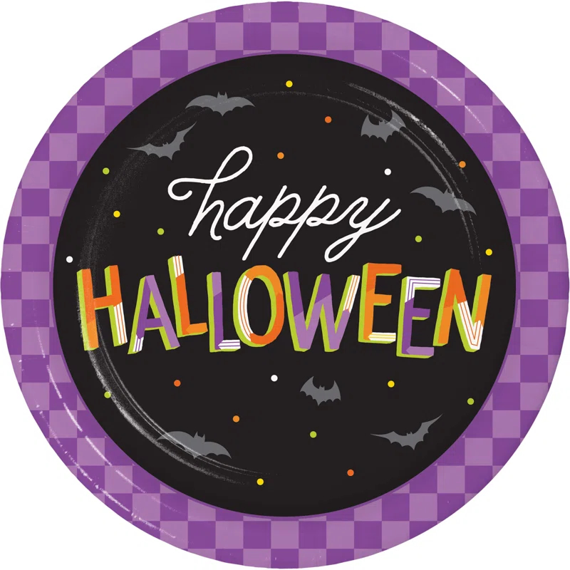 Creative Converting Creative Converting Retro Happy Halloween Paper Plates, 24 ct