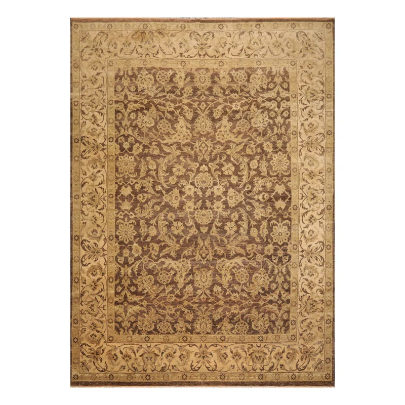 Orysia One-of-a-Kind Rectangle:8'7''x12' Wool Area Rug in Brown