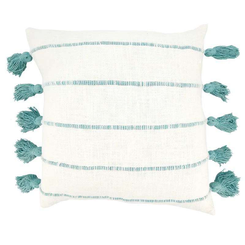 Saro Atarah Collection Striped Cotton Pillow Cover