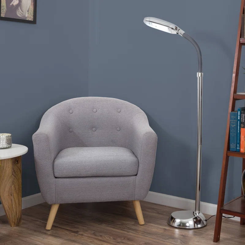 Lavish Home Home Sunlight 60" Task Floor Lamp, - Full Spectrum Natural Sunlight Lamp with Bendable Neck