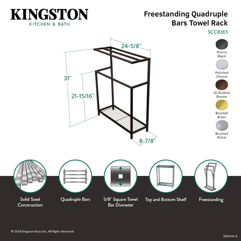 Kingston Brass SCC8360 Kingston Brass Edenscape Freestanding Towel Rack