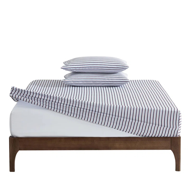 Nautica Microfiber Stripe Nautica Fitted Sheet and Standard Pillowcase Sets