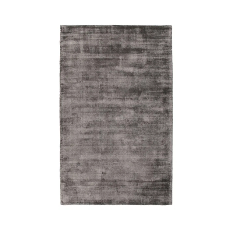 Cameron Hand-Woven Charcoal Wool and Viscose Area Rug