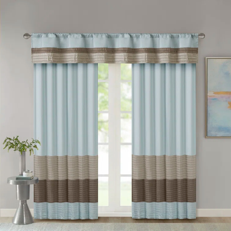 Madison Park Amherst Polyoni Pintuck Single Window Valance