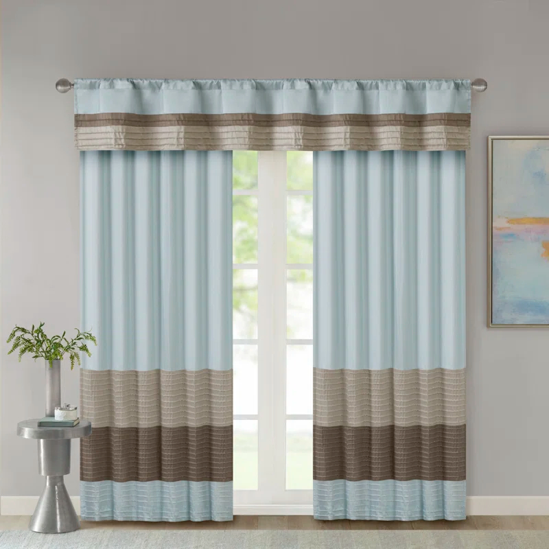 Madison Park Amherst Polyoni Pintuck Single Window Valance
