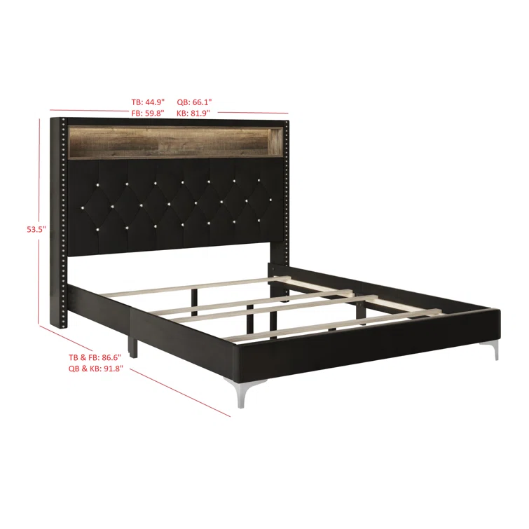 House of Hampton® Upholstered Bookcase Bed