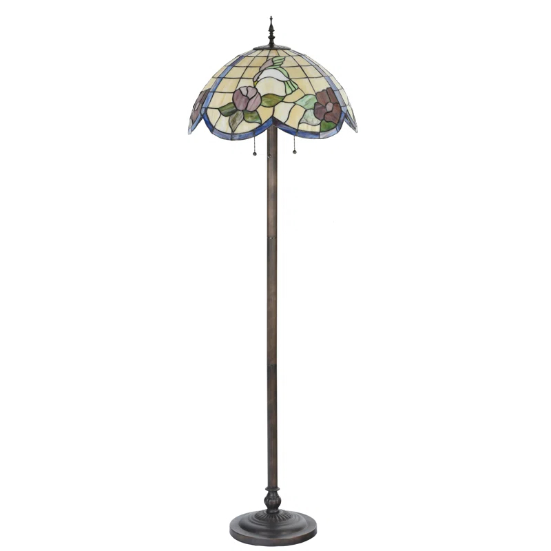 Fine Art Lighting Tiffany Style Hummingbird Floral 63" Floor Lamp