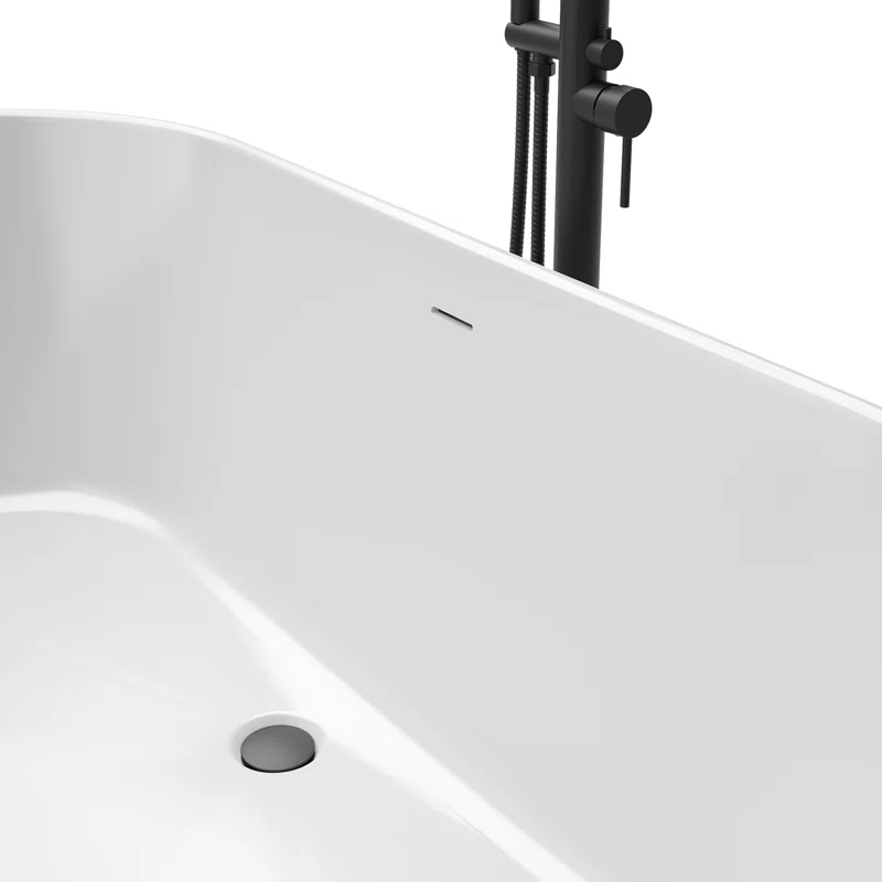 DreamLine BT9X3167C09 Infinity Z 67 in. L x 30-3/4 in. W x 22-7/8 in. H Freestanding Acrylic Bathtub