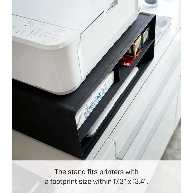 Yamazaki Home Desktop Printer Stand - Computer Accessory Office Organizer, Steel