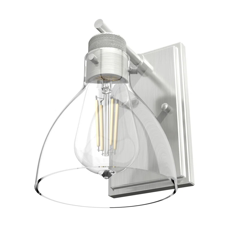 Hunter Van Nuys Brushed Nickel 1 Light Sconce Wall Light Fixture