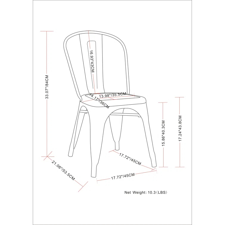 Simpli Home Fletcher Industrial Iron Dining Chair with Stackable Design and Protective Rubber Caps (Set of 2) (Set of 2)