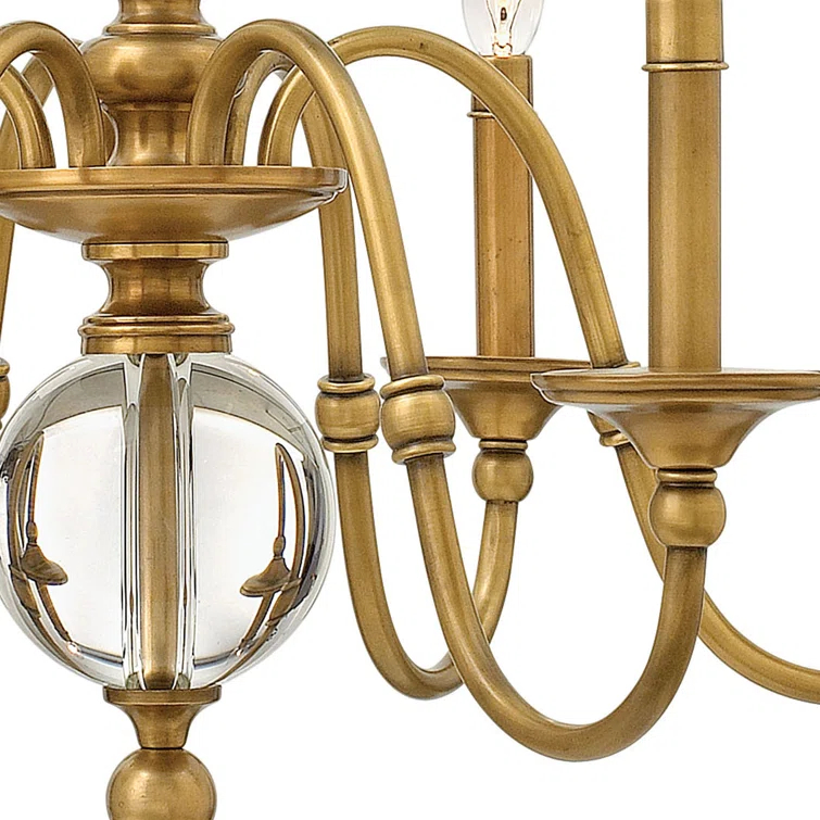 Hinkley Eleanor 6 - Light Candle Style Classic Chandelier with Crystal Accents