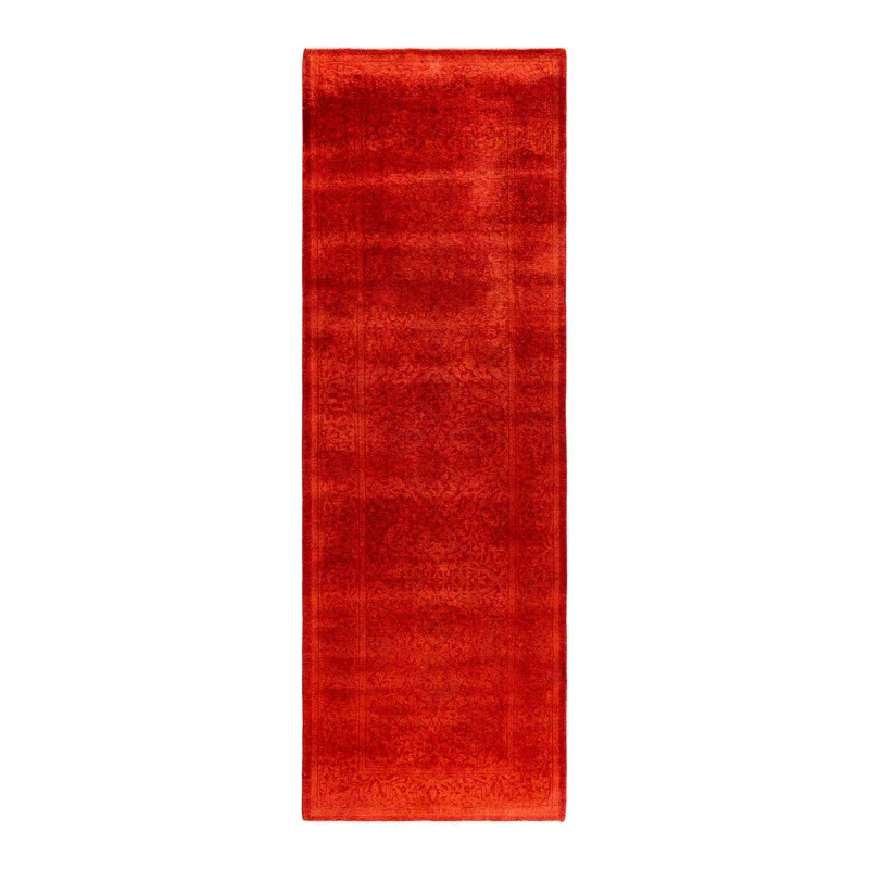 Solo Rugs Overyed One-of-a-Kind Runner 2'7" X 7'7" New Age Runner Wool Area Rug Orange/Red