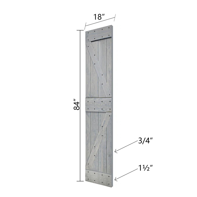 IsLife K Style Finished Solid Wood Bi-Fold Double Barn Door With Hardware Kit -Assembly Needed
