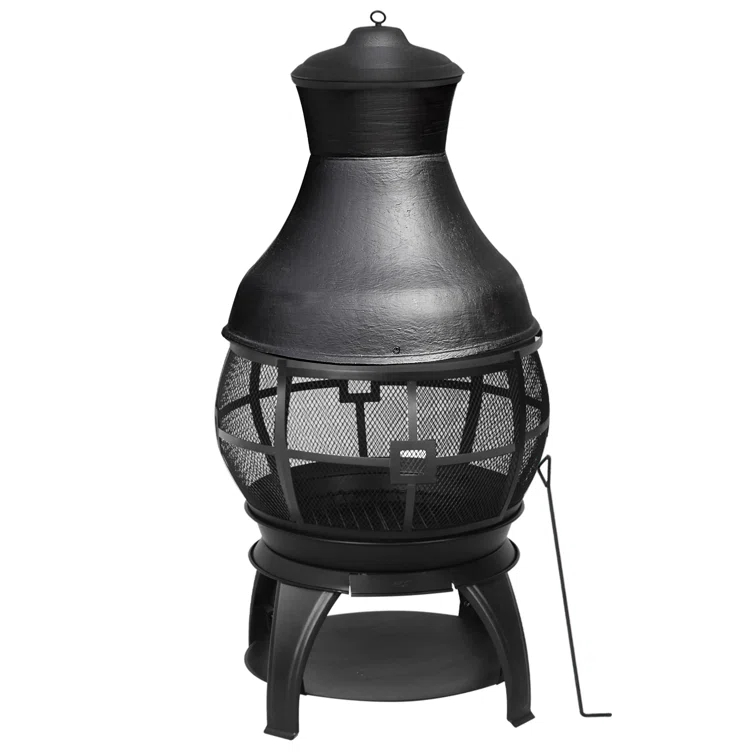 Heatmaxx Round Cast Iron Wood Burning Smokeless Chimnea