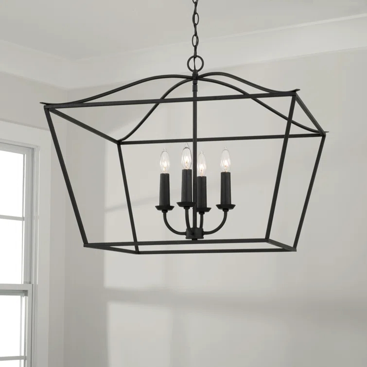 Capital Lighting Grady 4 - Light Dimmable Lantern Square / Rectangle Chandelier