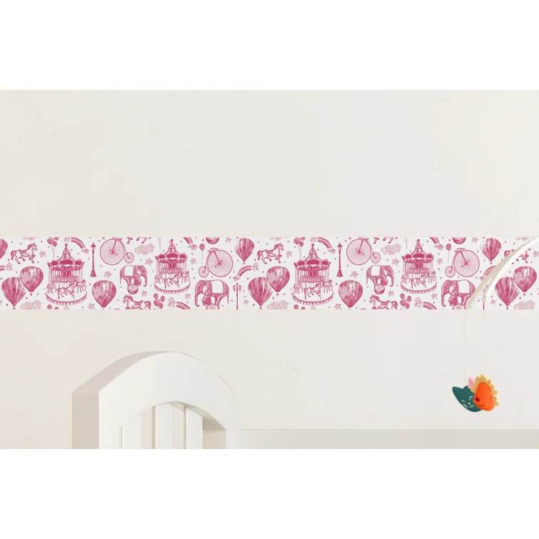 Tempaper Carnival Toile Peel and Stick Wallpaper Border, 6" x 15