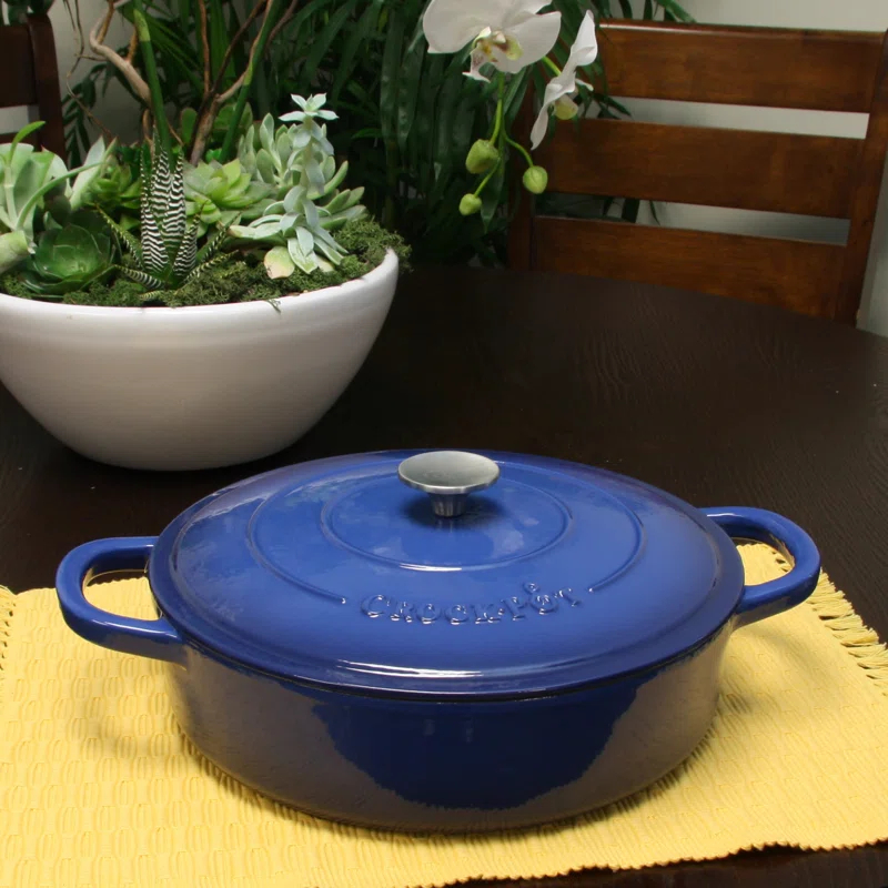 Crock-pot Crock-pot Artisan 5 qt. Non-Stick Cast Iron Round Braiser with Lid