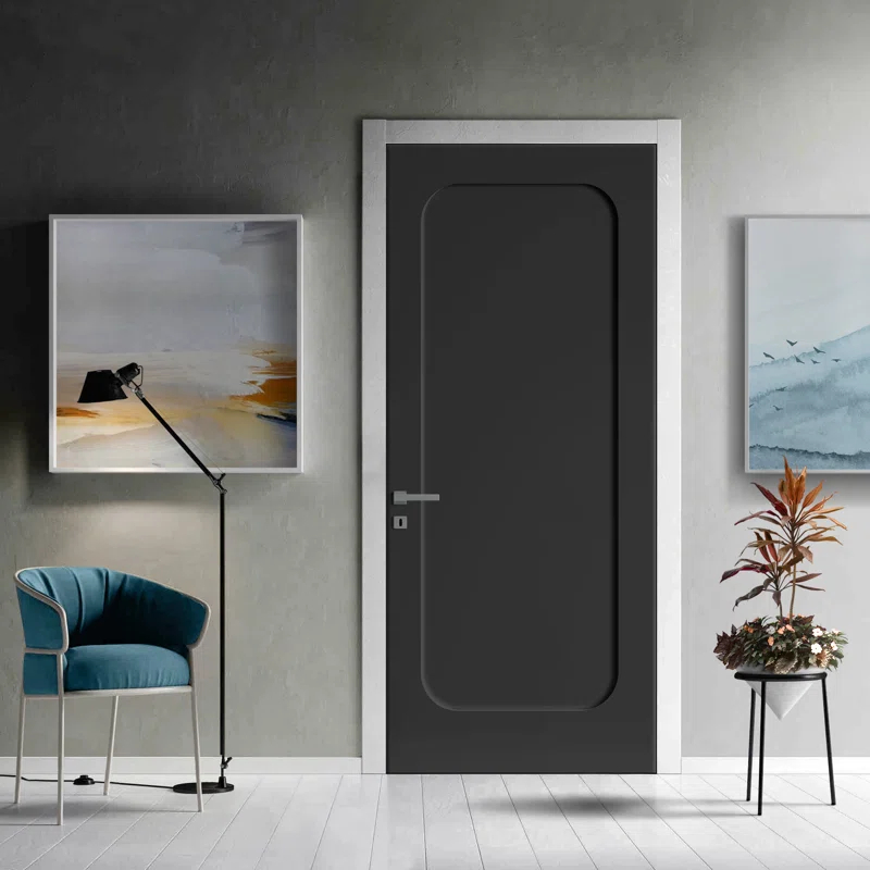 Calhome Curved 1 Panel Shaker Painted Smooth Composite Single Prehung Interior Door
