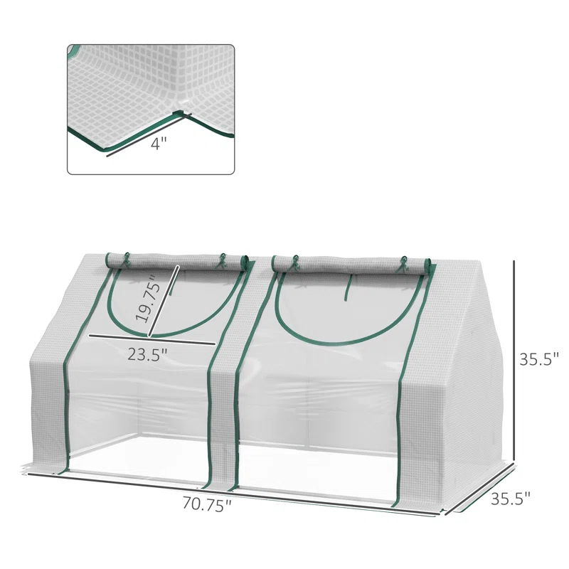 Outsunny 70.75" W x 35.5" D Mini Greenhouse