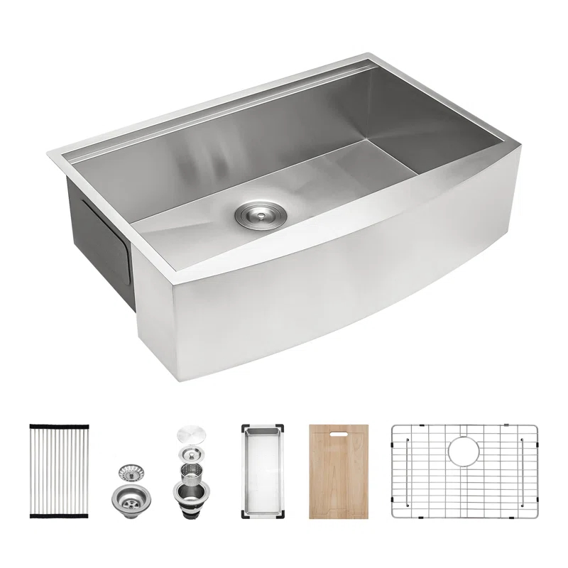 36'' L Farmhouse / Apron Single Bowl Stainless Steel Kitchen Sink
