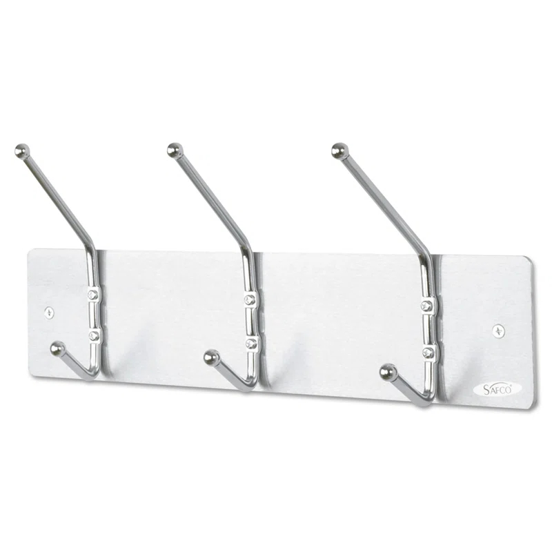 3 Hook Ball-Tipped Double-Hook Wall Mounted Coat Rack