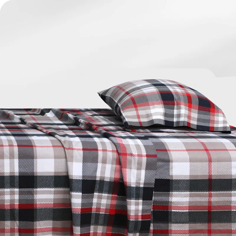 Feather & Stitch NY Flannel Plaid Sheet Set
