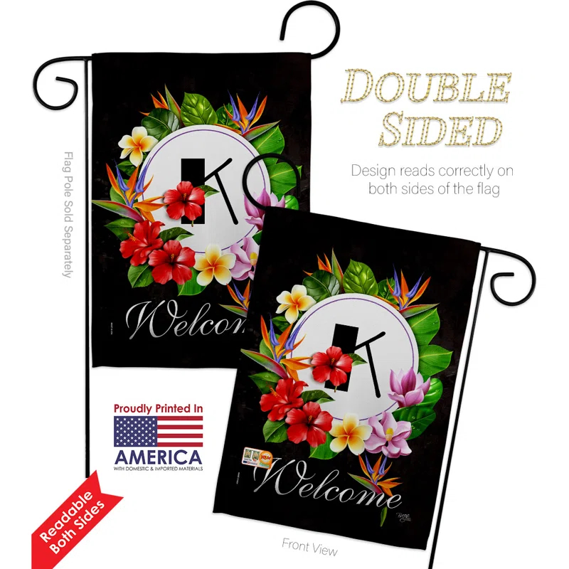 Tropical Floral Garden Flag 13" x 18.5" Multicolor Sleeve