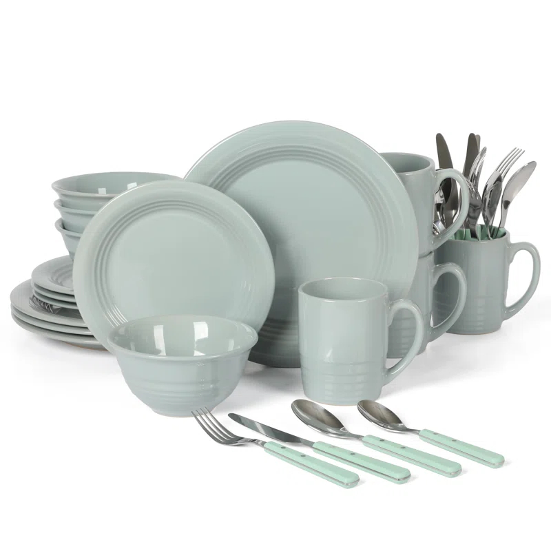 Martha Stewart Martha Stewart 32-Piece Combo Set Stoneware Dinnerware Set - Service for 4