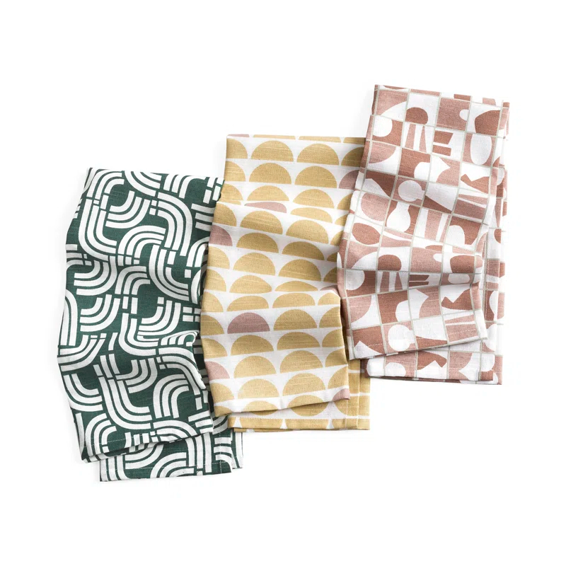 No. 918 Millennial Scandi Retro Geometric Kitchen Towel Set