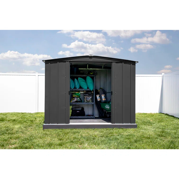Arrow 8 ft. W x 6 ft. D Galvanized Steel Storage Shed