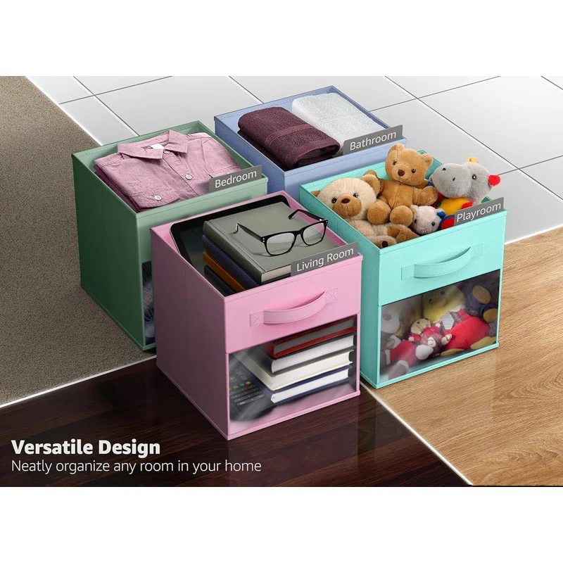 Sorbus Sorbus Storage Bins with Clear Window - 6 Foldable Baskets with Handles