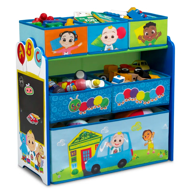 Cocomelon Design & Store 6 Bin Toy Storage Organizer - Greenguard Gold Certified