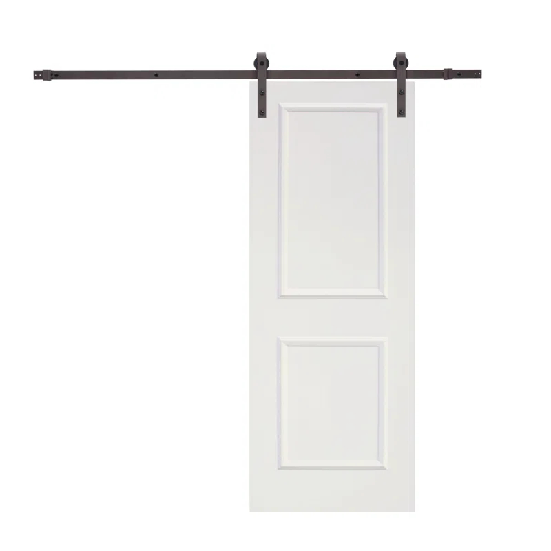 30'' x 86'' Solid + Manufactured Wood Paneled Primed with Installation Hardware Kit Barn Door